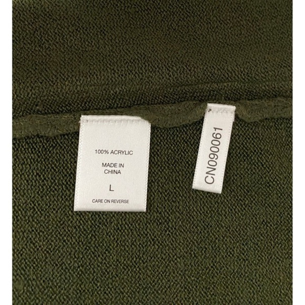 NEW YORK & COMPANY Olive Green V Neck Long Sleeve Sweater Top Women L Acrylic - Picture 4 of 7